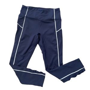 FP Movement You're A Peach Leggings Navy Blue/White Stripe New with Plastic Tag